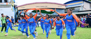 India women’s cricket team celebrating after winning the T20 World Cup.