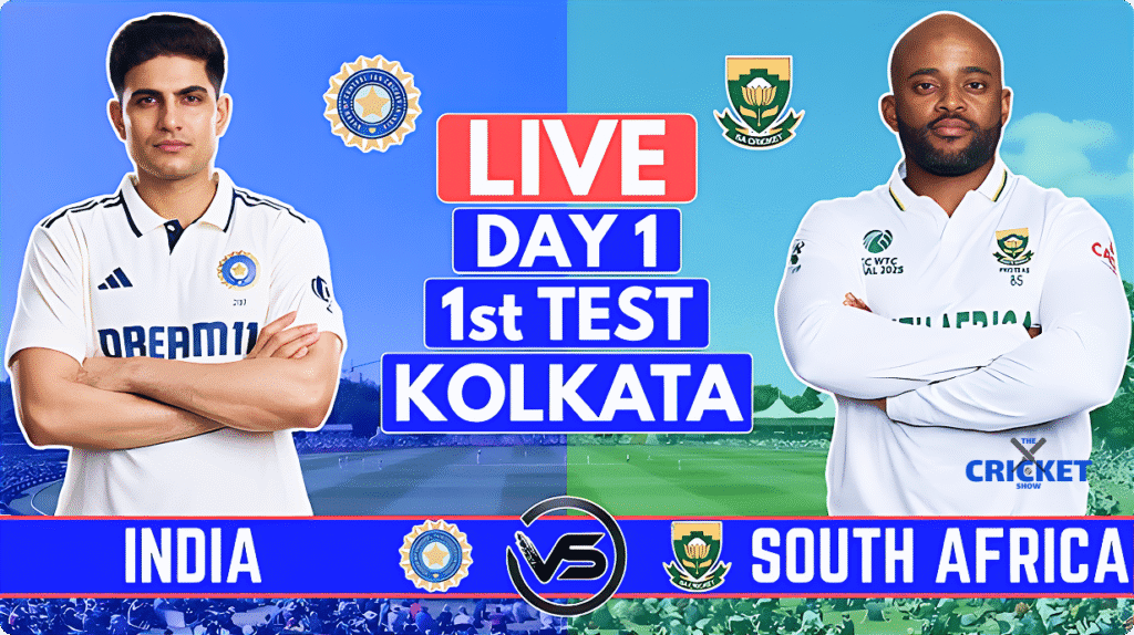 Live Day 1 1st Test Kolkata - India vs South Africa cricket match coverage.