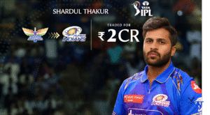 Shardul Thakur traded to Mumbai Indians for ₹2 crore in IPL 2026.