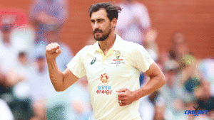 Mitchell Starc celebrates a wicket during the Ashes 2025-26 opener.