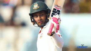 Mushfiqur Rahim celebrating after scoring his 100th Test century for Bangladesh.