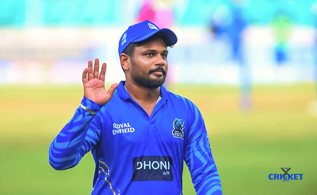 Sanju Samson in Kerala cricket team uniform during SMAT 2025-26 event.