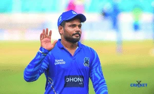 Sanju Samson in Kerala cricket team uniform during SMAT 2025-26 event.