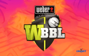 WBBL 2025–26 team logo with cricket ball and shield design.