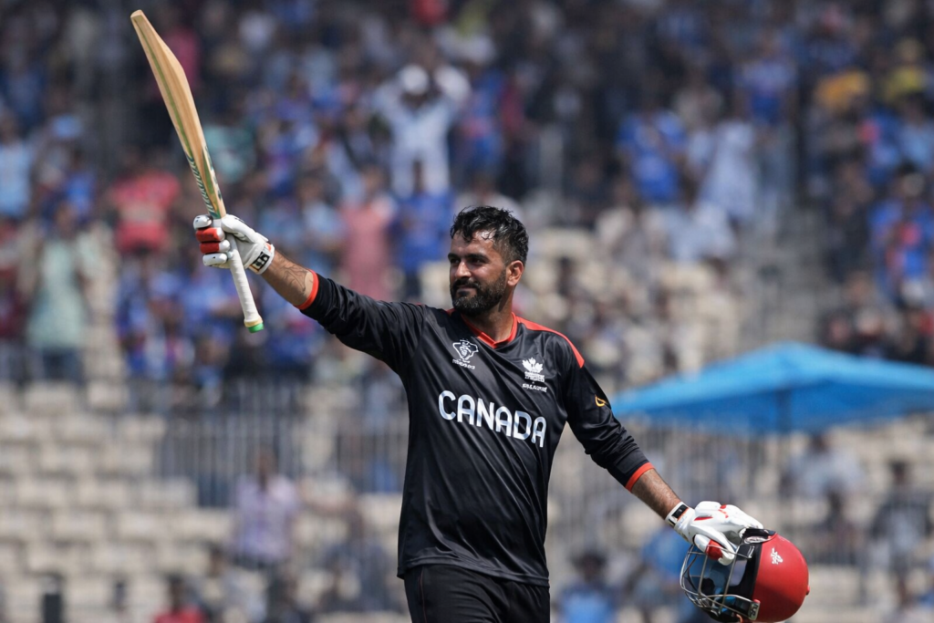 Youngest Centurion in T20 World Cup 2026 - Yuvraj Singh Samra celebrating his century